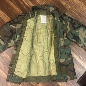 Vintage 1989 M65 Cold Weather
Field Woodland Camouflage Jacket
With Liner